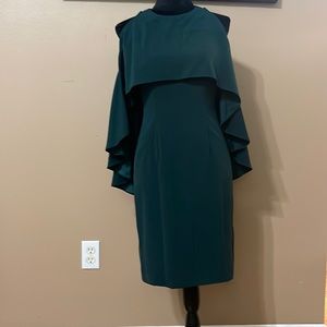 Green knee length dress